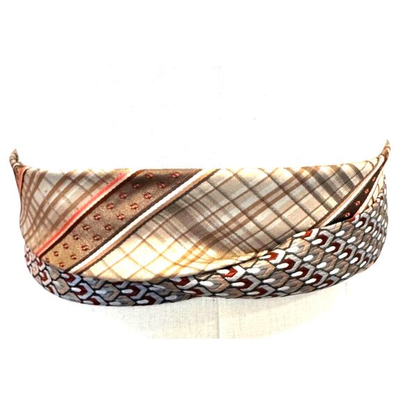 Unique Satin Obi Belt Wide One Size Wrap Brown Academia Upcycled Necktie Ties - Picture 4 of 5